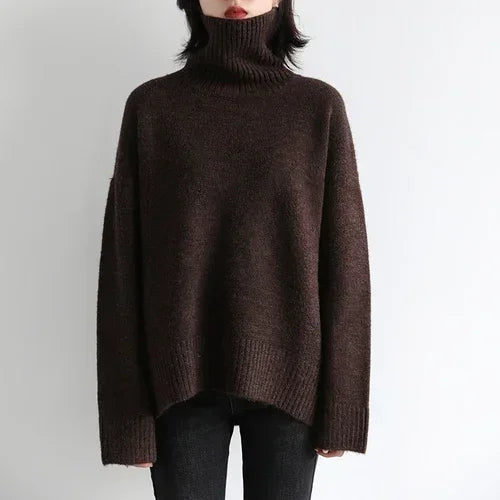 Zaarr Winter New Turtleneck Knit Pullover